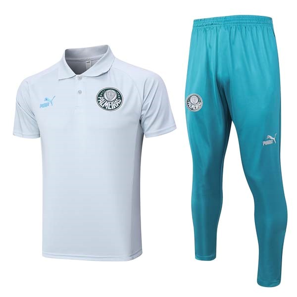 Polo Palmeiras Conjunto Completo 2023 2024 Blanco Azul